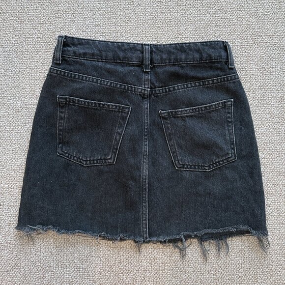 Top Shop Black Denim Mini Skirt. - Picture 3 of 4